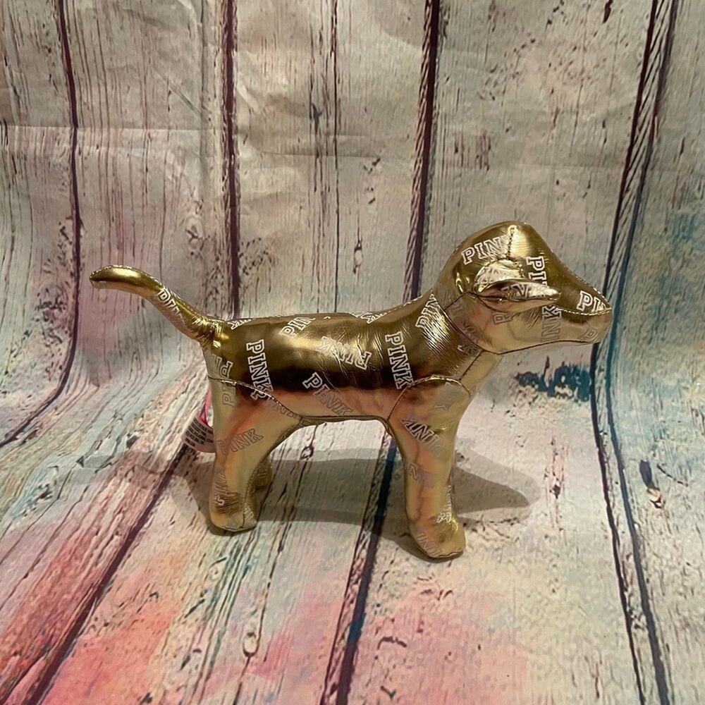 Victoria's Secret PINK Dog Gold White Graphic Plush Decoration Collectible - Picture 4 of 5